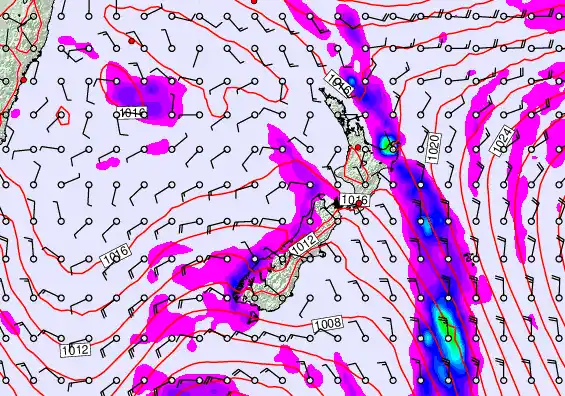 New Zealand forecast chart for Wednesday, April 8th, 2026 at 6:00 PM