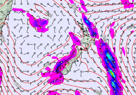 New Zealand forecast chart for Thursday, April 9th, 2026 at 12:00 AM