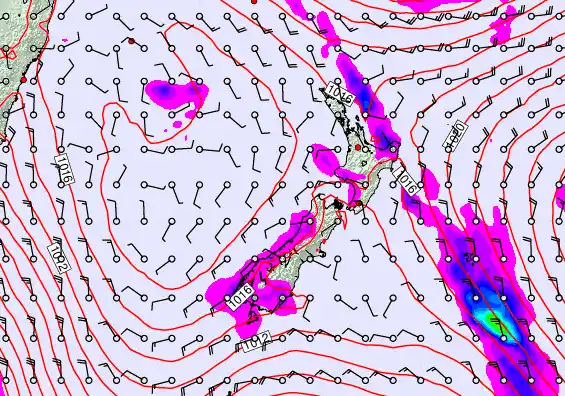 New Zealand forecast chart for Thursday, April 9th, 2026 at 6:00 AM
