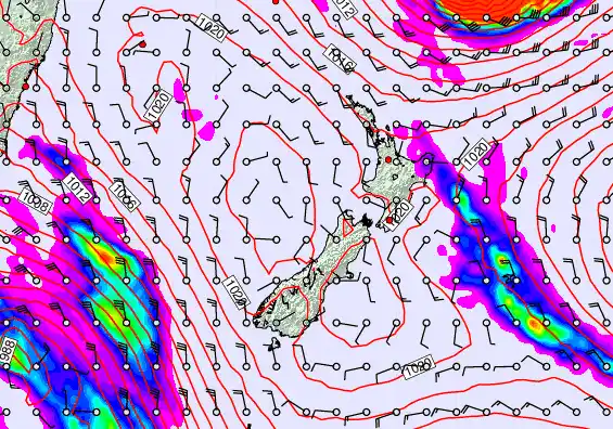 New Zealand forecast chart for Friday, April 10th, 2026 at 12:00 AM