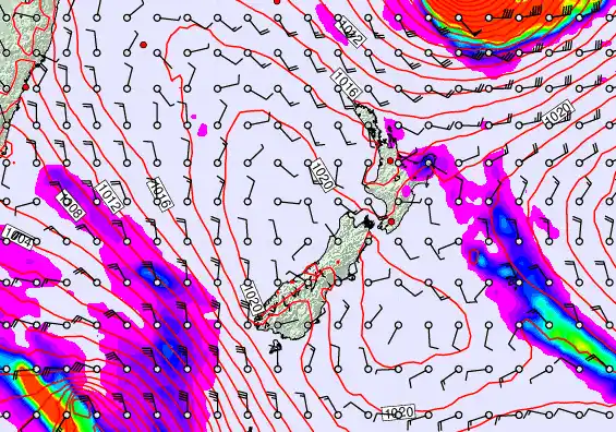 New Zealand forecast chart for Friday, April 10th, 2026 at 6:00 AM