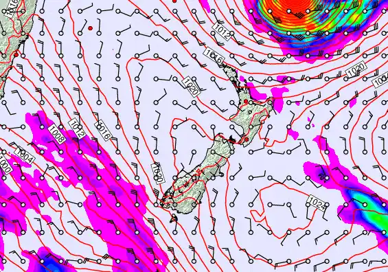 New Zealand forecast chart for Friday, April 10th, 2026 at 12:00 PM