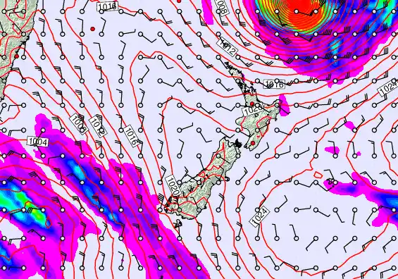New Zealand forecast chart for Friday, April 10th, 2026 at 6:00 PM
