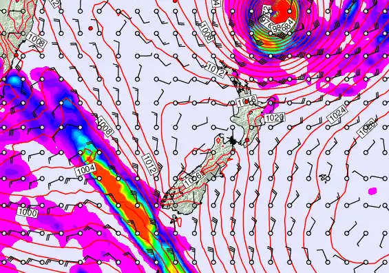 New Zealand forecast chart for Saturday, April 11th, 2026 at 6:00 AM