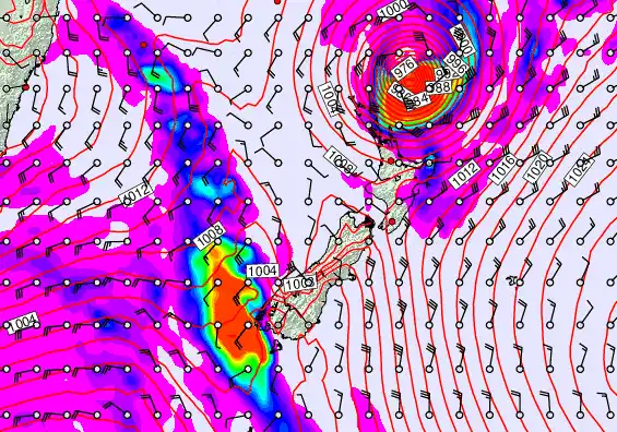 New Zealand forecast chart for Sunday, April 12th, 2026 at 12:00 AM