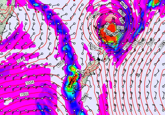 New Zealand forecast chart for Sunday, April 12th, 2026 at 6:00 AM