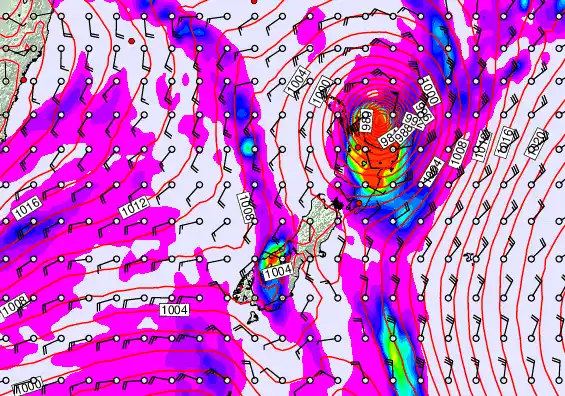 New Zealand forecast chart for Sunday, April 12th, 2026 at 12:00 PM