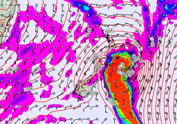 New Zealand forecast chart for Monday, April 13th, 2026 at 12:00 AM