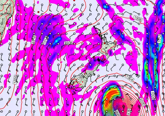 New Zealand forecast chart for Monday, April 13th, 2026 at 6:00 PM