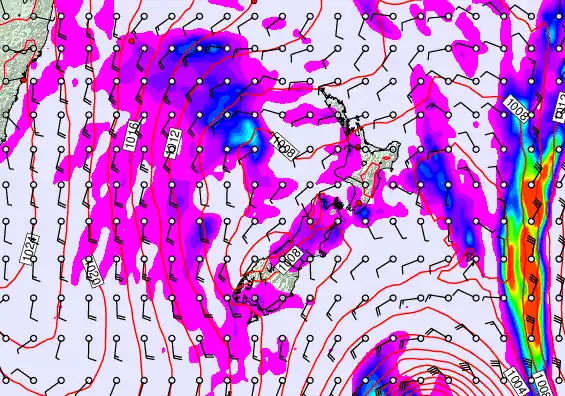 New Zealand forecast chart for Tuesday, April 14th, 2026 at 12:00 AM