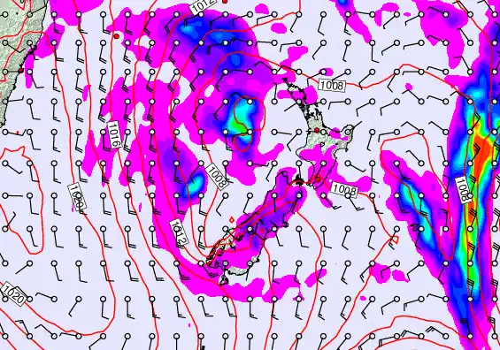 New Zealand forecast chart for Tuesday, April 14th, 2026 at 6:00 AM