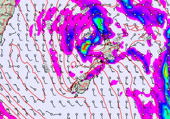 New Zealand forecast chart for Tuesday, April 14th, 2026 at 6:00 PM