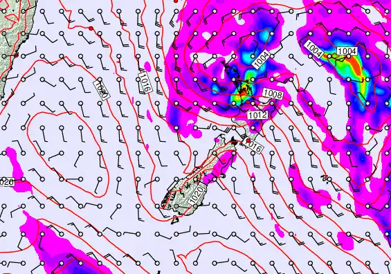New Zealand forecast chart for Wednesday, April 15th, 2026 at 6:00 AM
