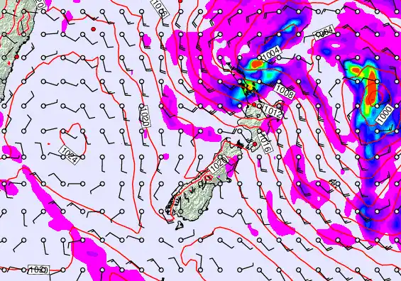 New Zealand forecast chart for Wednesday, April 15th, 2026 at 12:00 PM