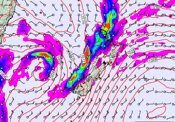 New Zealand forecast chart for Tuesday, April 7th, 2026 at 12:00 AM