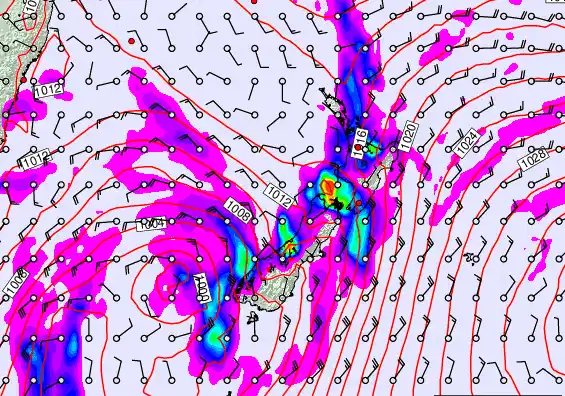 New Zealand forecast chart for Tuesday, April 7th, 2026 at 6:00 PM