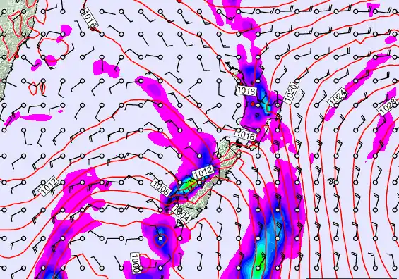 New Zealand forecast chart for Wednesday, April 8th, 2026 at 6:00 AM