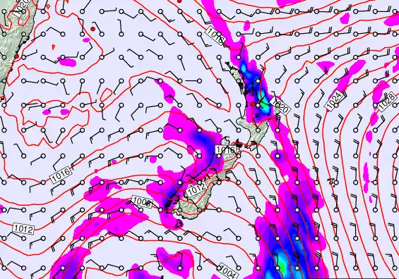 New Zealand forecast chart for Wednesday, April 8th, 2026 at 12:00 PM