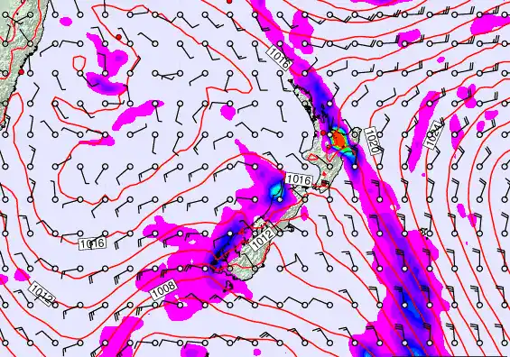 New Zealand forecast chart for Wednesday, April 8th, 2026 at 6:00 PM