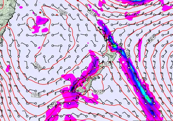 New Zealand forecast chart for Thursday, April 9th, 2026 at 12:00 AM