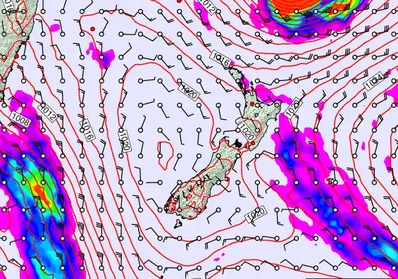 New Zealand forecast chart for Thursday, April 9th, 2026 at 6:00 PM