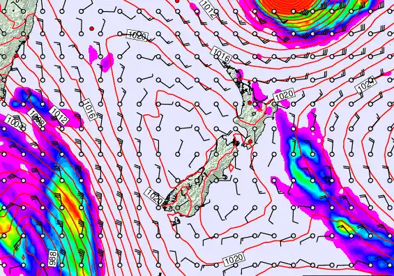 New Zealand forecast chart for Friday, April 10th, 2026 at 12:00 AM