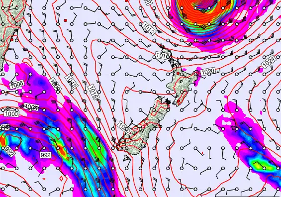 New Zealand forecast chart for Friday, April 10th, 2026 at 12:00 PM