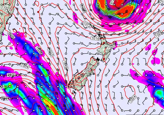 New Zealand forecast chart for Friday, April 10th, 2026 at 6:00 PM
