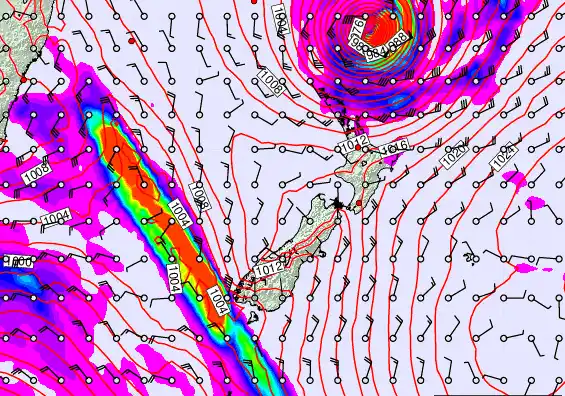 New Zealand forecast chart for Saturday, April 11th, 2026 at 6:00 AM