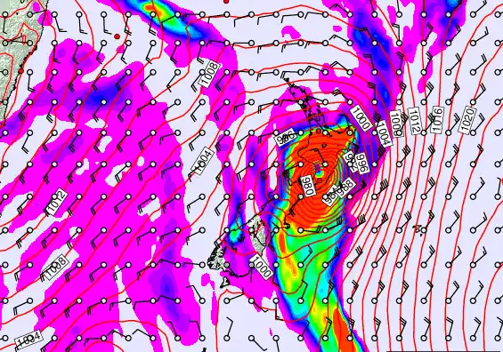 New Zealand forecast chart for Sunday, April 12th, 2026 at 12:00 PM