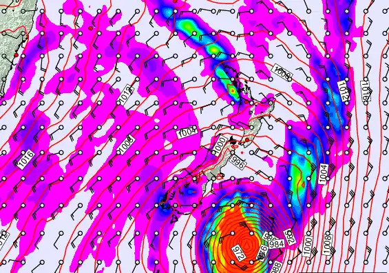 New Zealand forecast chart for Monday, April 13th, 2026 at 12:00 AM