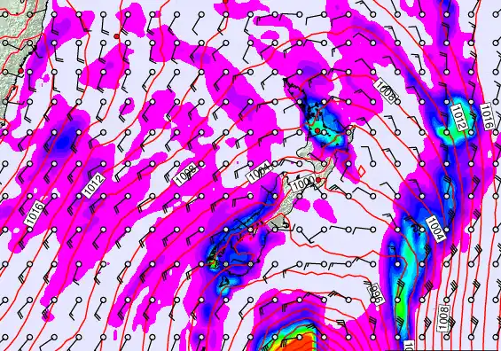 New Zealand forecast chart for Monday, April 13th, 2026 at 6:00 AM