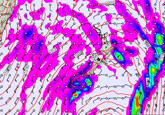 New Zealand forecast chart for Monday, April 13th, 2026 at 12:00 PM