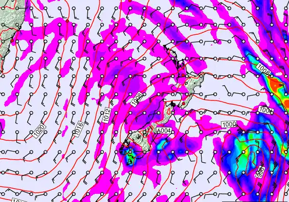 New Zealand forecast chart for Tuesday, April 14th, 2026 at 12:00 AM