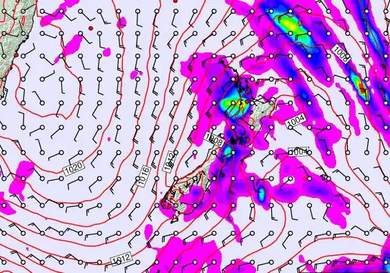 New Zealand forecast chart for Tuesday, April 14th, 2026 at 12:00 PM