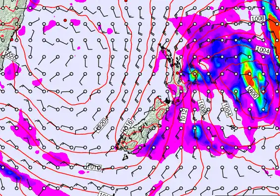 New Zealand forecast chart for Wednesday, April 15th, 2026 at 12:00 AM
