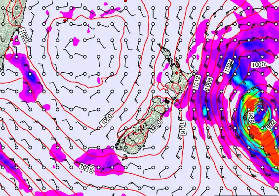 New Zealand forecast chart for Wednesday, April 15th, 2026 at 12:00 PM