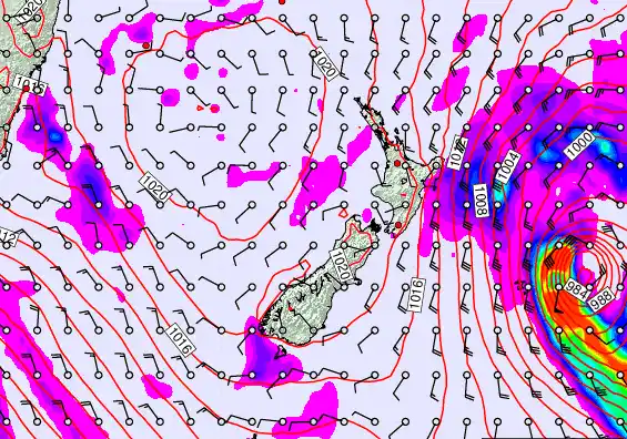 New Zealand forecast chart for Wednesday, April 15th, 2026 at 6:00 PM