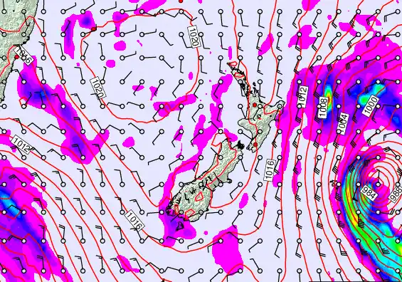New Zealand forecast chart for Thursday, April 16th, 2026 at 12:00 AM