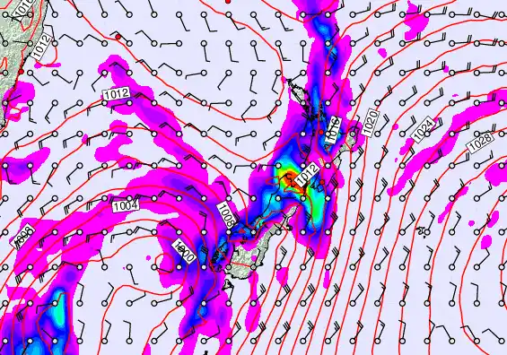 New Zealand forecast chart for Tuesday, April 7th, 2026 at 6:00 PM