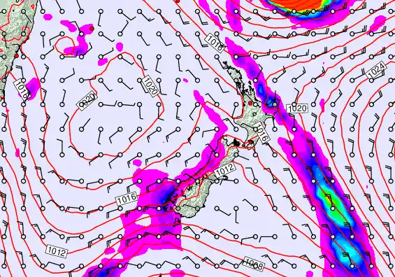 New Zealand forecast chart for Thursday, April 9th, 2026 at 12:00 AM
