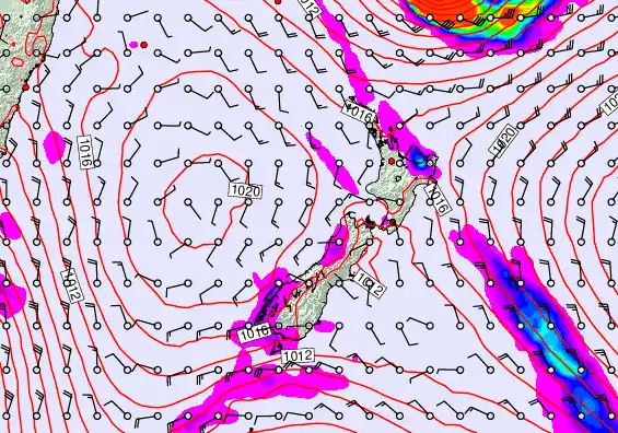 New Zealand forecast chart for Thursday, April 9th, 2026 at 6:00 AM