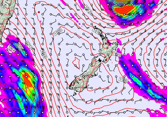 New Zealand forecast chart for Friday, April 10th, 2026 at 12:00 AM