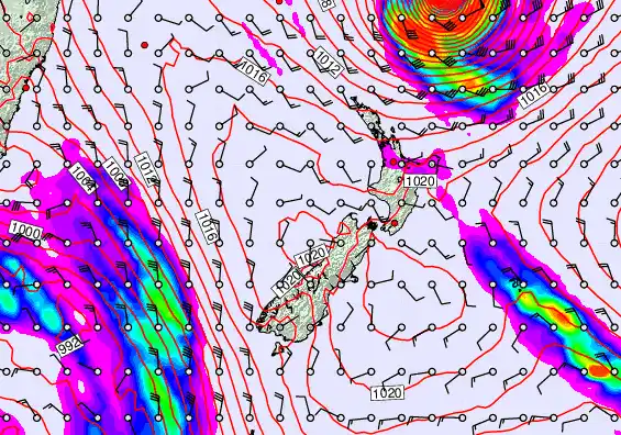 New Zealand forecast chart for Friday, April 10th, 2026 at 6:00 AM
