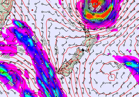 New Zealand forecast chart for Friday, April 10th, 2026 at 6:00 PM