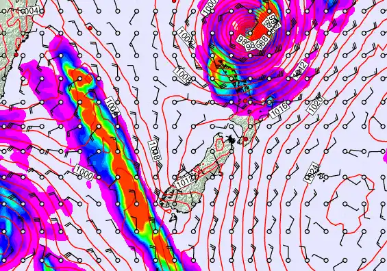 New Zealand forecast chart for Saturday, April 11th, 2026 at 6:00 AM