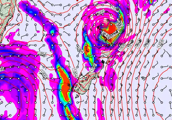 New Zealand forecast chart for Saturday, April 11th, 2026 at 6:00 PM