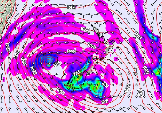 New Zealand forecast chart for Monday, April 13th, 2026 at 6:00 PM