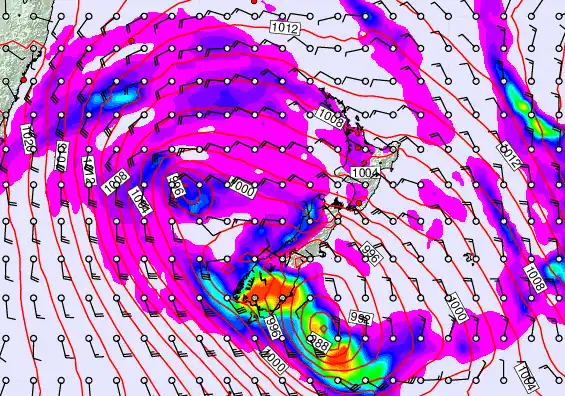 New Zealand forecast chart for Tuesday, April 14th, 2026 at 12:00 AM