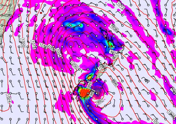 New Zealand forecast chart for Tuesday, April 14th, 2026 at 12:00 PM